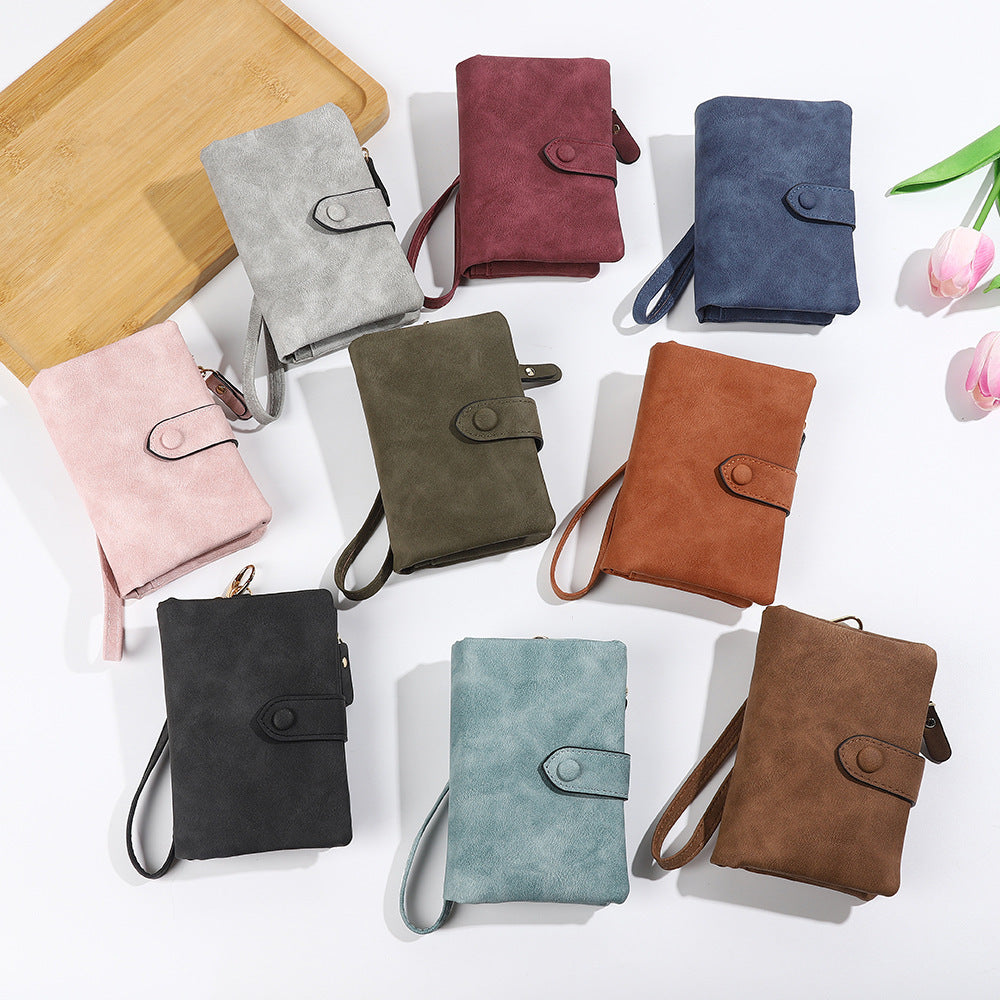 Short Korean Version PU Soft Leather Off Multi-slot Wallet And Coin Purse