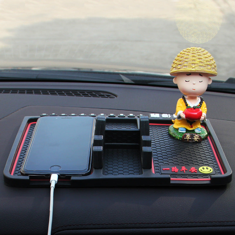Car mobile phone bracket car anti-skid pad car car navigation device anti-mite pad instrument panel multi-function storage pad