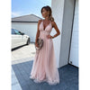 Sleeveless Split Large Swing V-neck Casual Mesh Dress