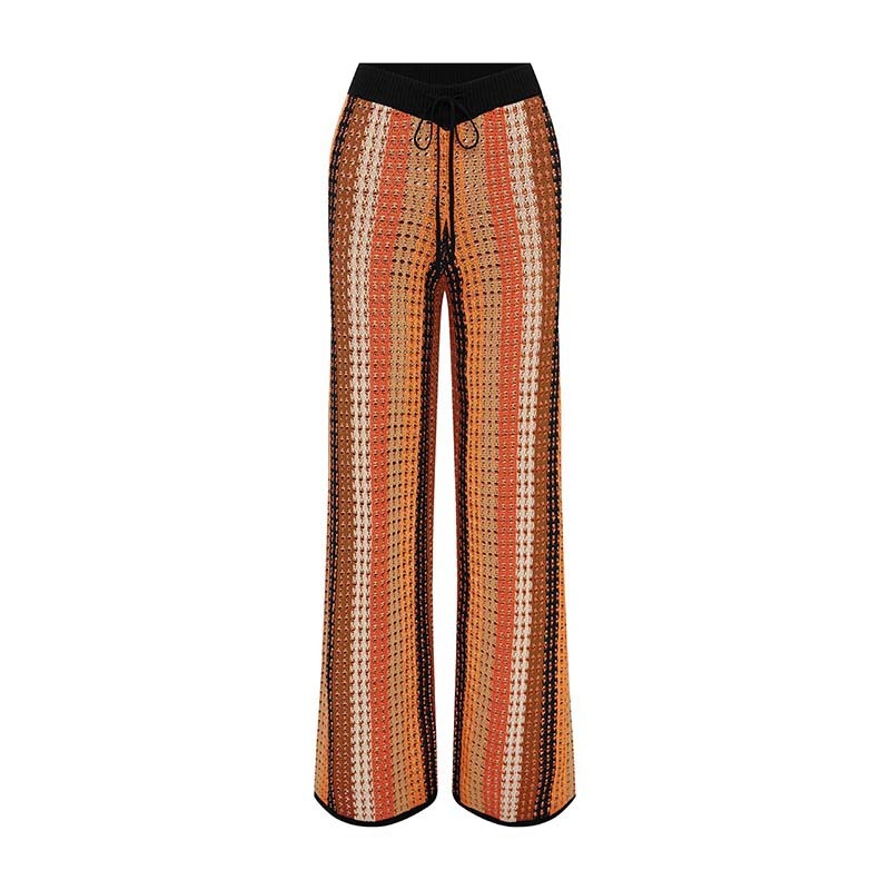Suit Women's Knitted Vintage Stripe Trousers