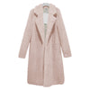 Lapel Cardigan Lamb Velvet Mid-Length Fleece Windbreaker Women