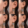 European And American Ins Style Alloy Distressed Geometric Moonstone Eardrops