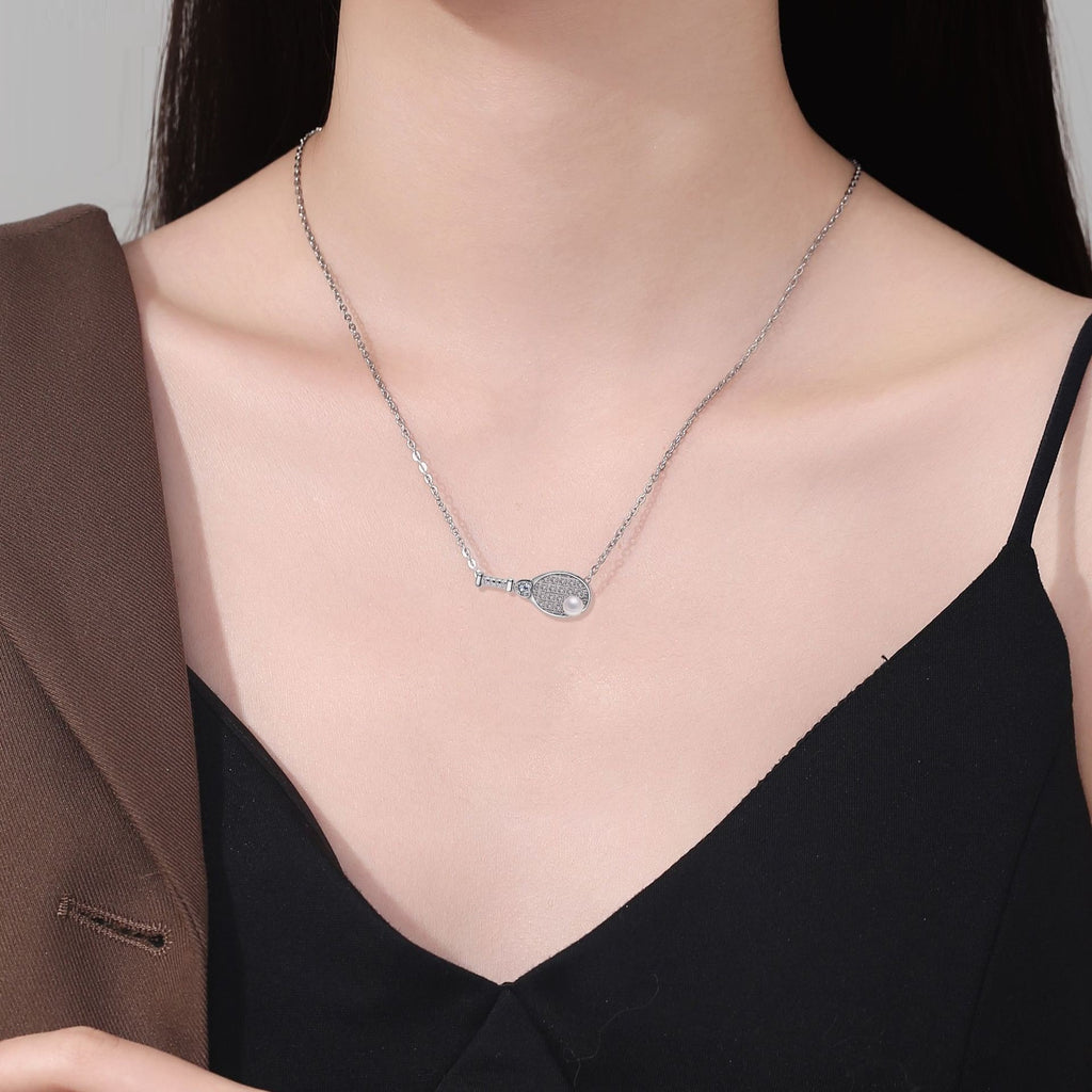 European And American Badminton Racket Necklace Women's Advanced Simple Jewelry