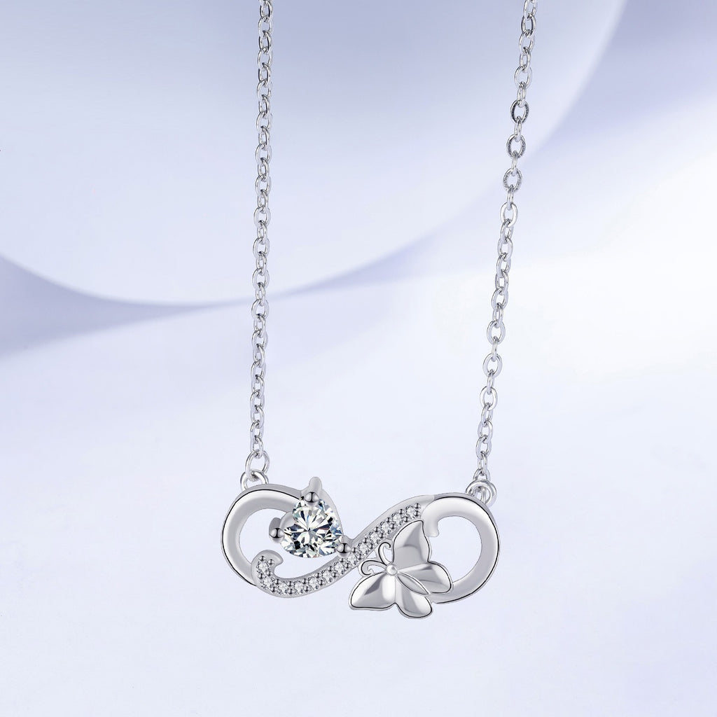 Infinite Symbol Butterfly Clavicle Chain