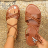 Women's Summer Elastic Band Slip-on Comfortable Lightweight Roman Flat Sandals