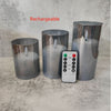 Electroplated Glass LED Electronic Candle Lights Wholesale Rechargeable