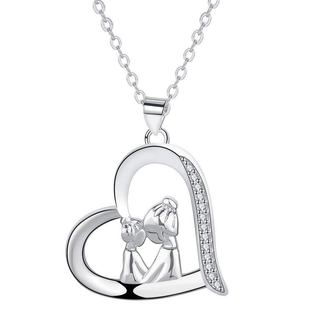 Mother And Daughter Ornament Necklace Female With Hearts Clavicle Chain