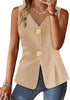 Vest Jacket Women's Slit Slim Fit