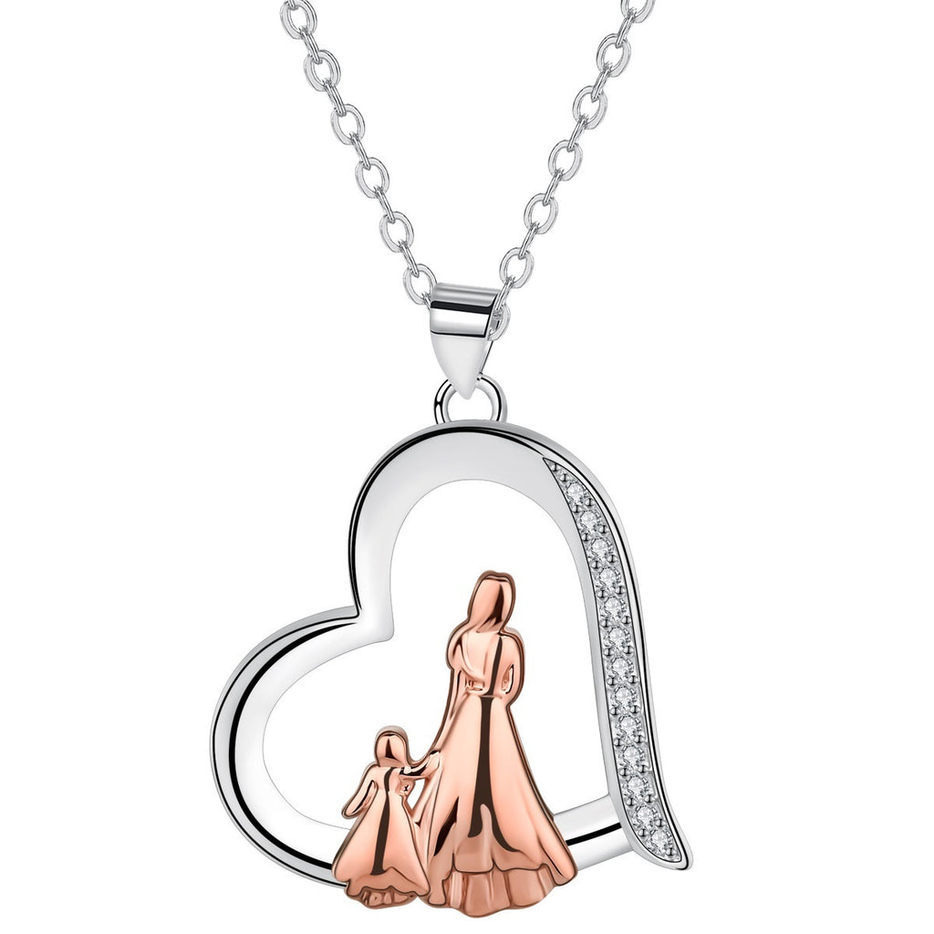 Mother And Women Stylish Elegant Necklace Female With Hearts