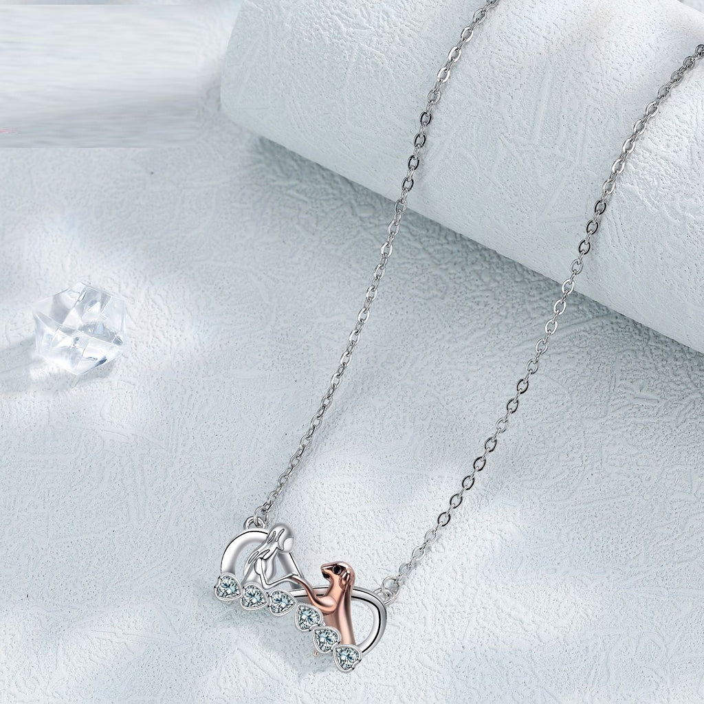Infinite Symbol Fashion Style Jewelry Ornament Gentle Puppy Guardian Pendant Necklace For Women