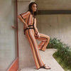 Suit Women's Knitted Vintage Stripe Trousers