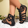 Women's Zipper Flat Casual Plus Size Roman Sandals