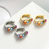18K Gold Zircon Vintage Circle Earrings Female Special Interest Light Luxury