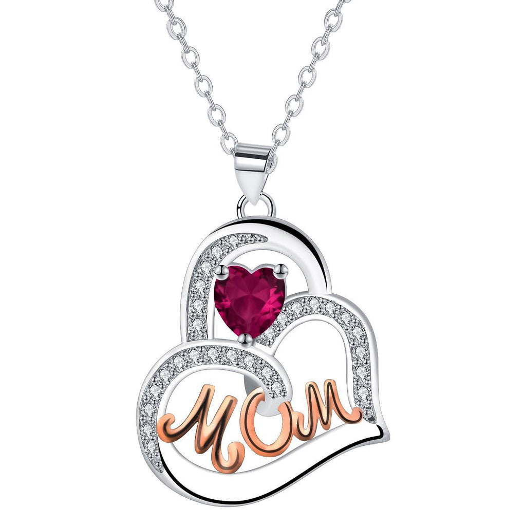 High-grade MOM Necklace Women's Mother's Day Jewelry Heart-shaped Pendant