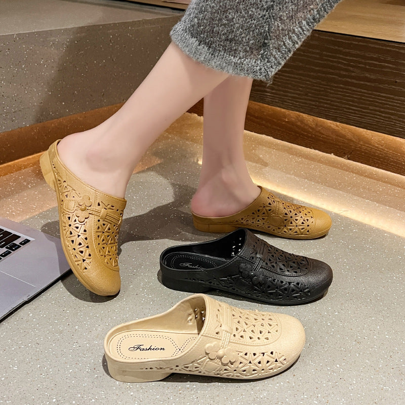 Flat Toe Box New Niche Fairy Style Half Slippers