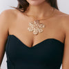 Ins Exaggerated Metal Beating Flower Collar