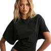 Summer Batwing Sleeve T-shirt Ins Fashion Round Neck Pullover Short-sleeved Tops For Women Clothing