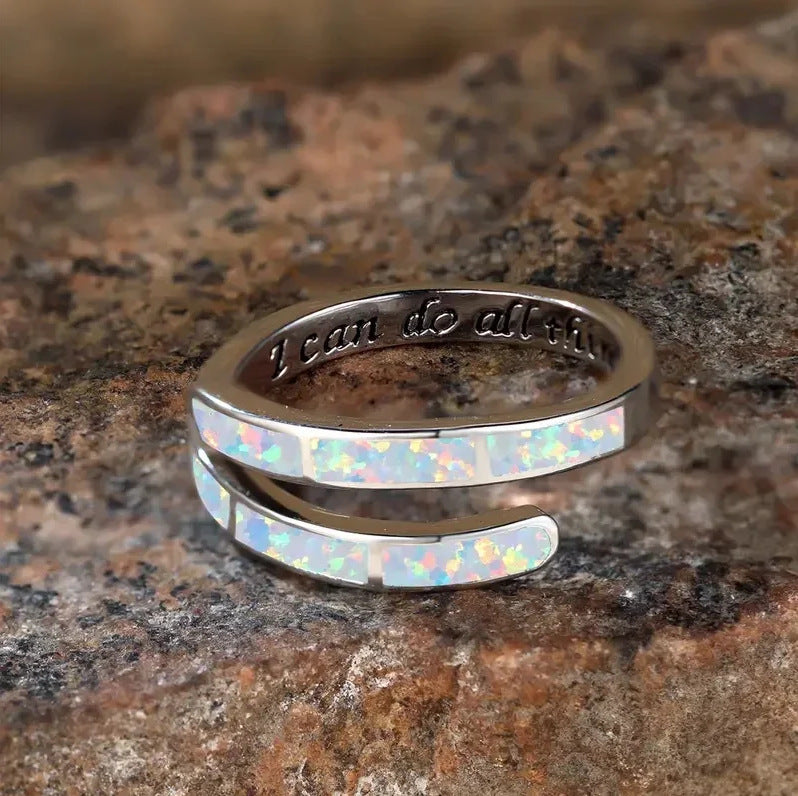 Female Ocean Color Fashionable Minimalist Style Ring