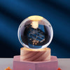 Crystal Ball 3D Inner Carved Solar System Glowing Night Lights Warm Bedside Light Festival And Kid Gift Night Lamp