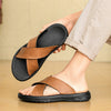 Leather Cross Plus Size Beach Casual Slippers Men