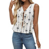 New Women's Elegant Slim V-neck Bow Print Vest