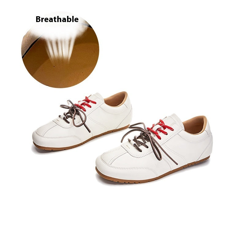 Women's Casual All-match Horse Fur White Shoes