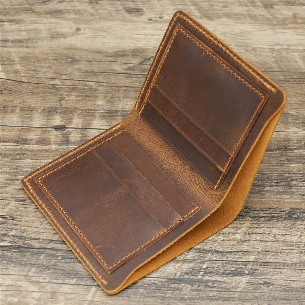 Men's Crazy Horse Leather Wallet European And American Retro