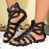 Women's Zipper Flat Casual Plus Size Roman Sandals