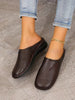 New Round Toe Flat Bottom Foreign Trade Plus Size Slip-on Lofter Half Slippers