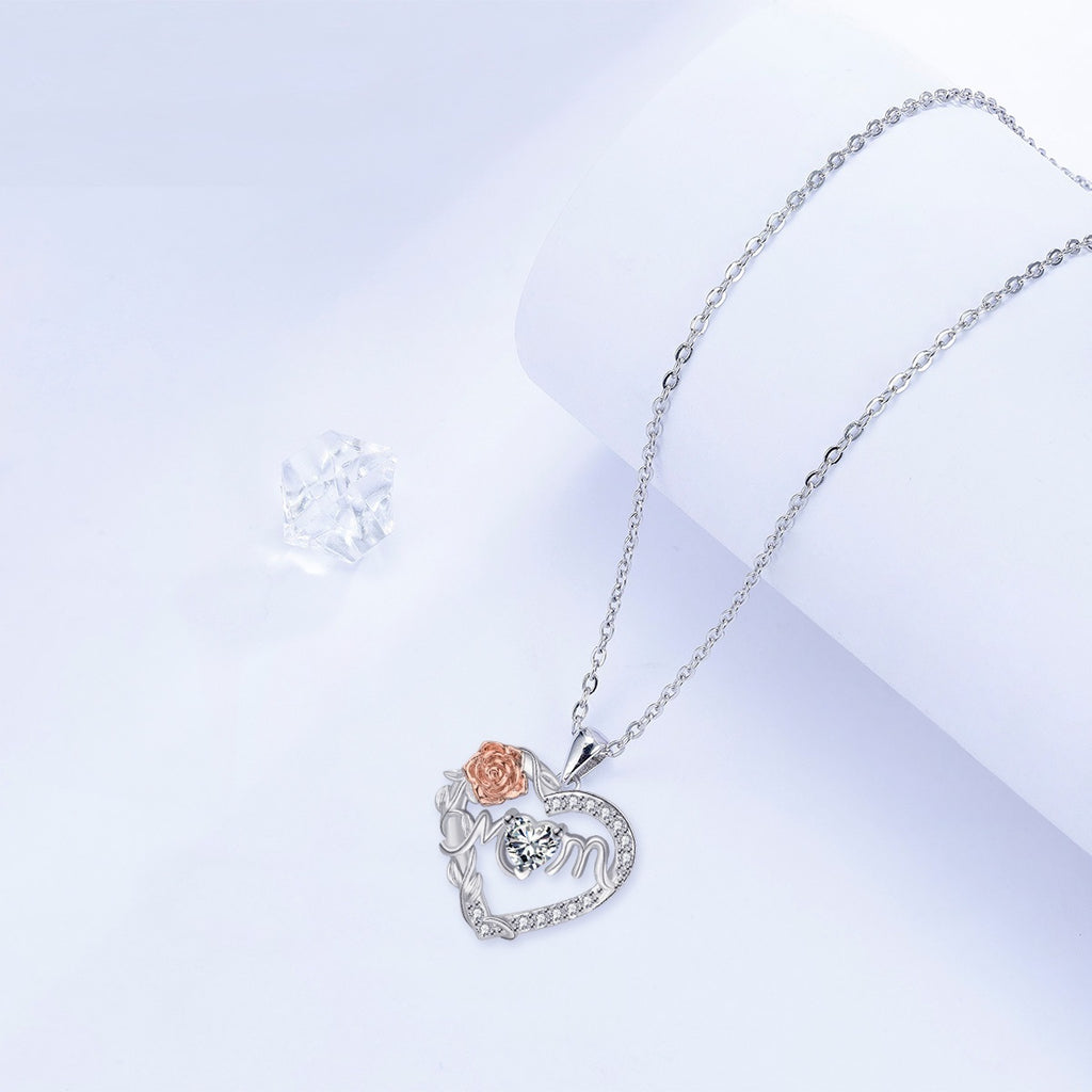 European And American Fashion Love Rose Necklace Women's Cross Chain Jewelry Ornament