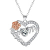 European And American Fashion Love Rose Necklace Women's Cross Chain Jewelry Ornament