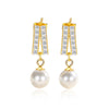 Geometric Pearl Diamond Affordable Luxury Style Niche Pearl Stud Earrings