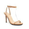 Sexy Stiletto Heel Super High Buckle Hollow-out Solid Color Sandals