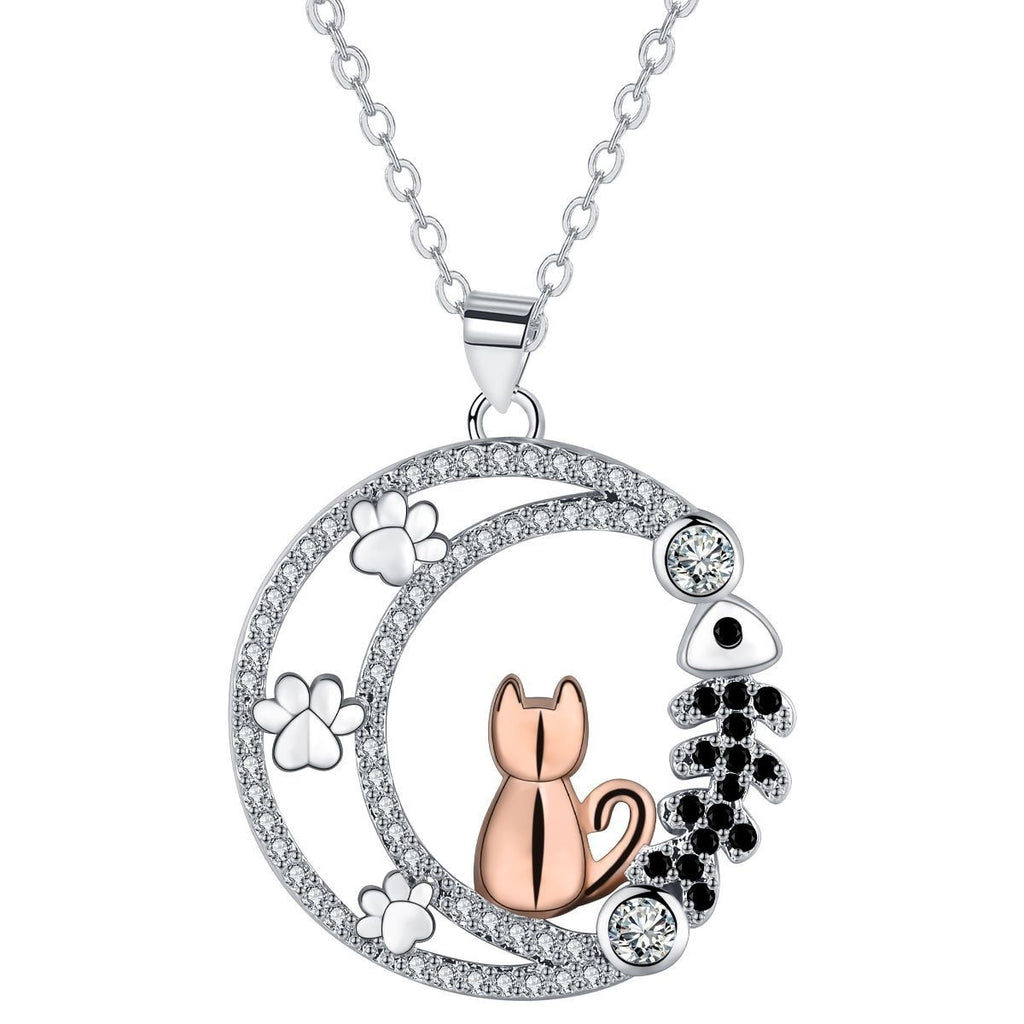 Moon Cat's Paw Necklace Female Cute Cat Figure Ornament