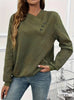 Women's Elegant Asymmetrical Hem Button-Front Long Sleeve Sweatshirt