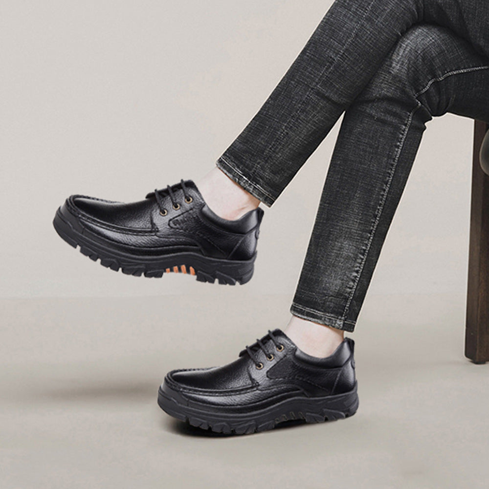 Casual Leather Shoes Men's Summer Breathable Non-stinky Feet Work Shoes