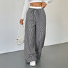 Women's Stitching Striped Casual Trousers