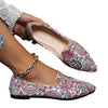 Printed Shallow Mouth Pointed Flat Large Size Women's Shoes