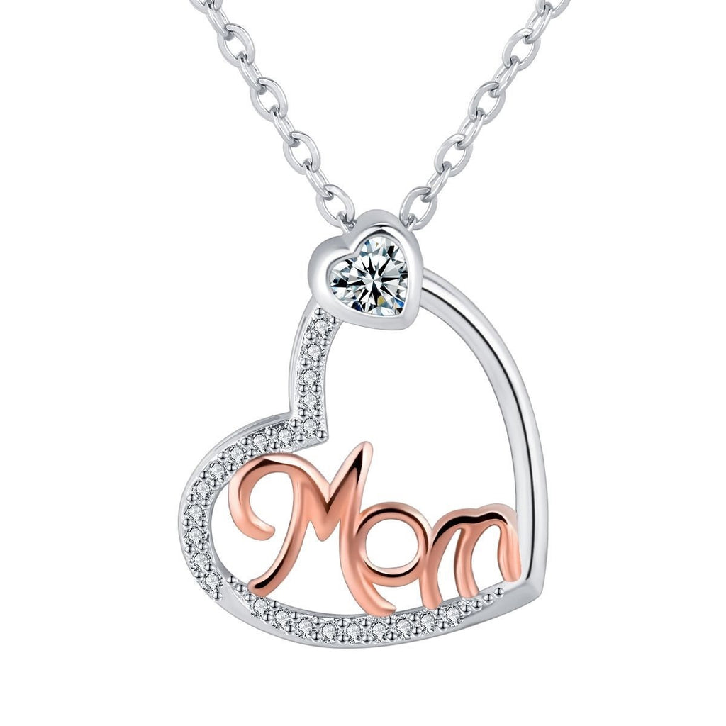 European And American Style Jewelry Heart-like Buckle Mom Necklace For Mother Jewelry Gift