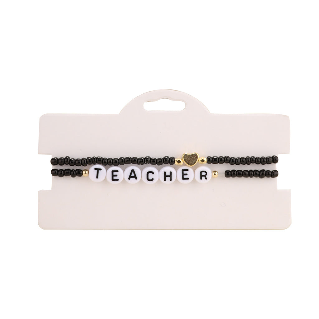 Handmade Beaded All-match Letters Combination Mixed Color Bracelet