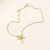 Hip Hop Necklace Women's Baroque Pearl Pendant Plated Real