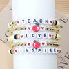 Letter Polymer Clay Beaded Bracelet