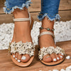 Bohemian Flat Flower Strap Sandals