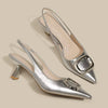 Pointed Toe Classy High Heels High-grade French Square Buckle