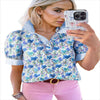 Printed Casual Loose Breathable Short Sleeve Shirt SpringSummer New V-neck