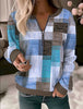 Printed V-neck Loose Zip Knitted Sweater