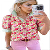 Printed Casual Loose Breathable Short Sleeve Shirt SpringSummer New V-neck
