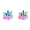 Ins Style Alloy Diamond-embedded Fabric Flower Earrings For Women