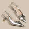 Pointed Toe Classy High Heels High-grade French Square Buckle