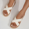 Women's Flat Hemp Rope Embossed Elastic Strap Sandals